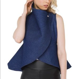 Garcia peplum denim vest NWT